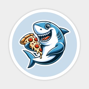 Funny Shark with Pizza, Pizza Lover Magnet